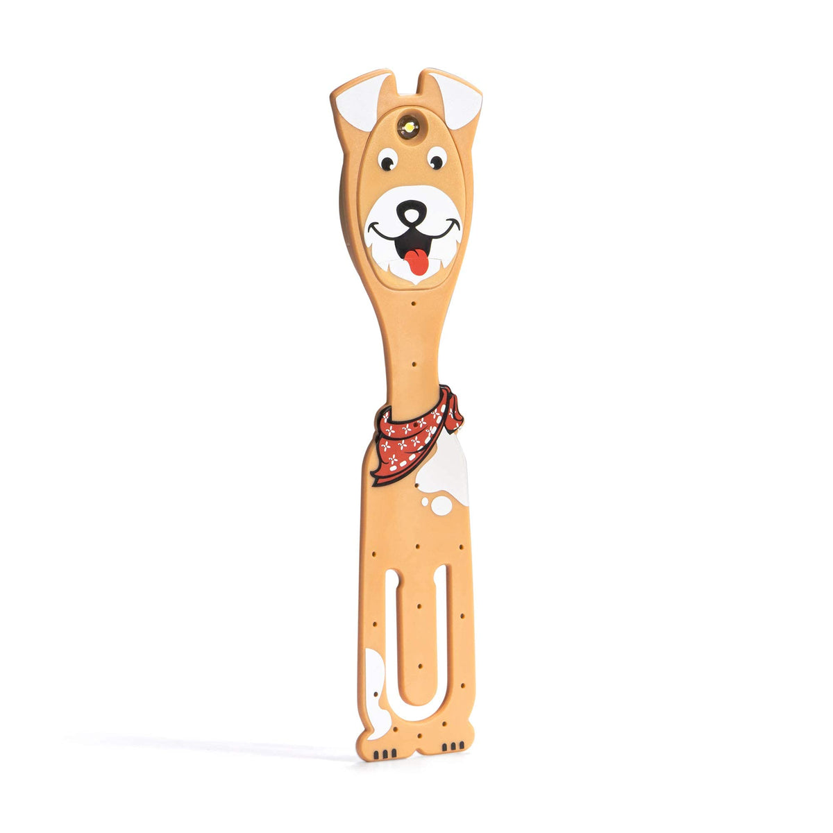 Gifts for Readers & Writers Book Light for Kids, Clip On Reading Light for Bed, 2in1 Flexilight Pals & Bookmark, Small & Lightweight with a Soft Glow, 2 Batteries Included, Dog