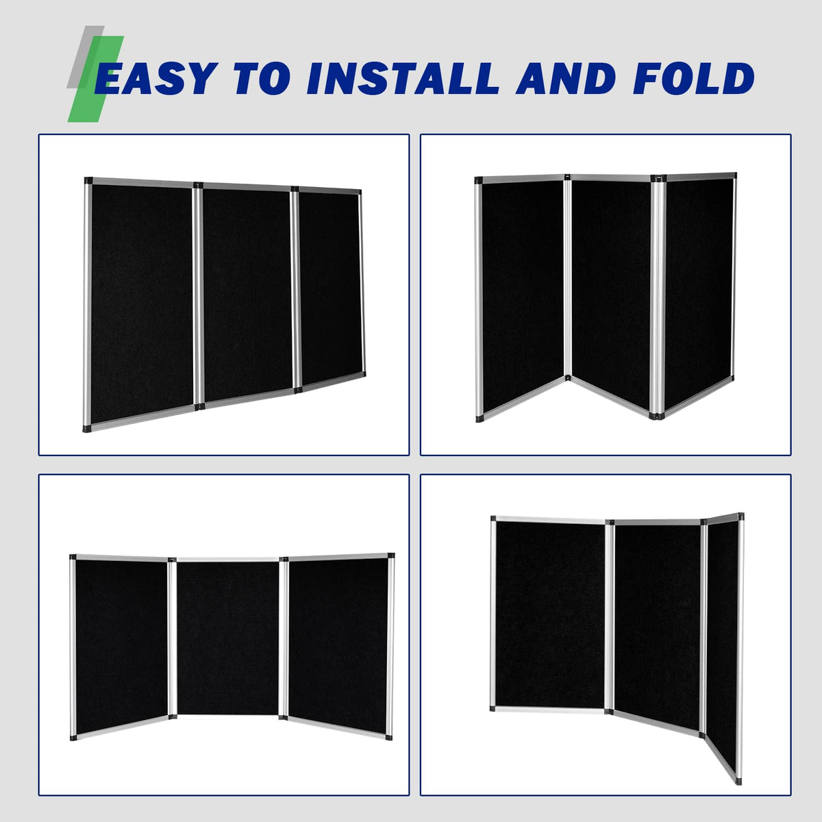 3 Panel Trade Show Presentation Board,Poster Board with Storage Bag Large Tabletop Display Board Folding Art Panel Display for School,Vendor Events,Science Fair Exhibitions (B)