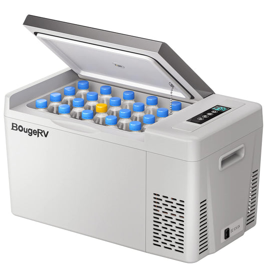 BougeRV 12 Volt Refrigerator 12V Car Fridge 23 Quart Portable Freezer Compressor Cooler 12/24V DC 110~240 Volt AC for Truck Van RV Camper SUV Travel Camping Road Trips Tailgating -8℉~50℉