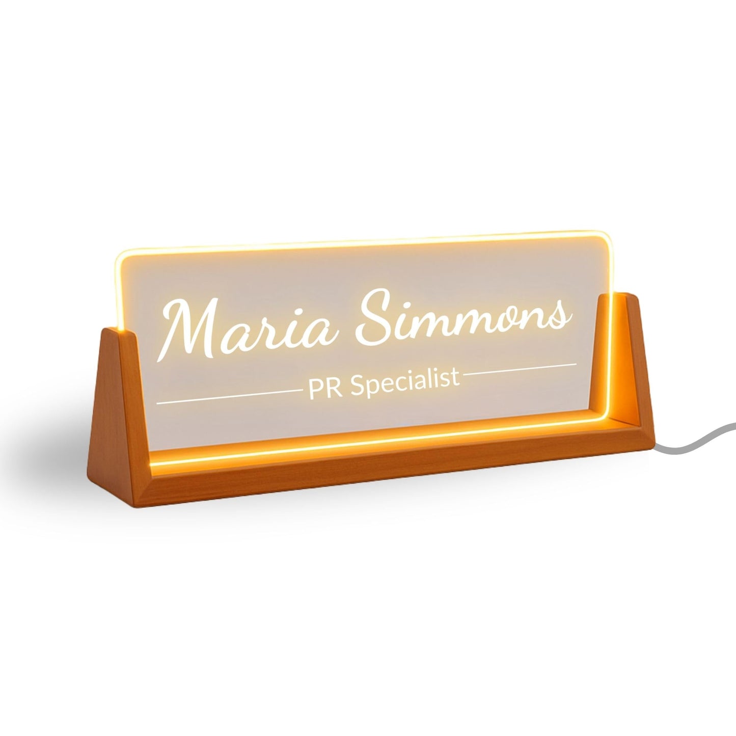 Personalized Business Gift Desk Name Plate - Office Gift for Coworker, Boss, or Manager Custom LED Name Plate Office Decor for Women or Men, Valentines Day
