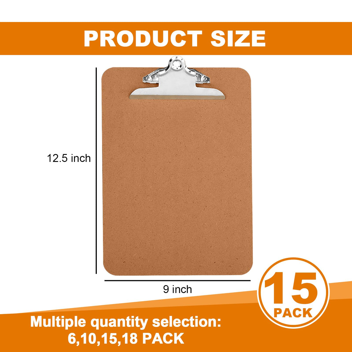 Clipboards, HERKKA 15 Pack Hardboard Office Clipboards Butterfly Clipboards Standard A4 Letter Size, ECO Friendly