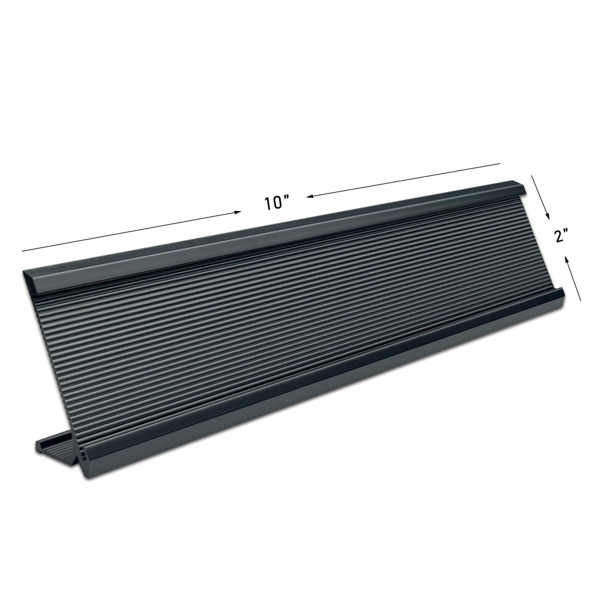 10 Pack 2" x 10" Aluminum Desk Name Plate Holder, Office Name Plate Holder for Desks, Desk Sign Holder for Office Conference, Meeting Room or Other Business Event (Black)