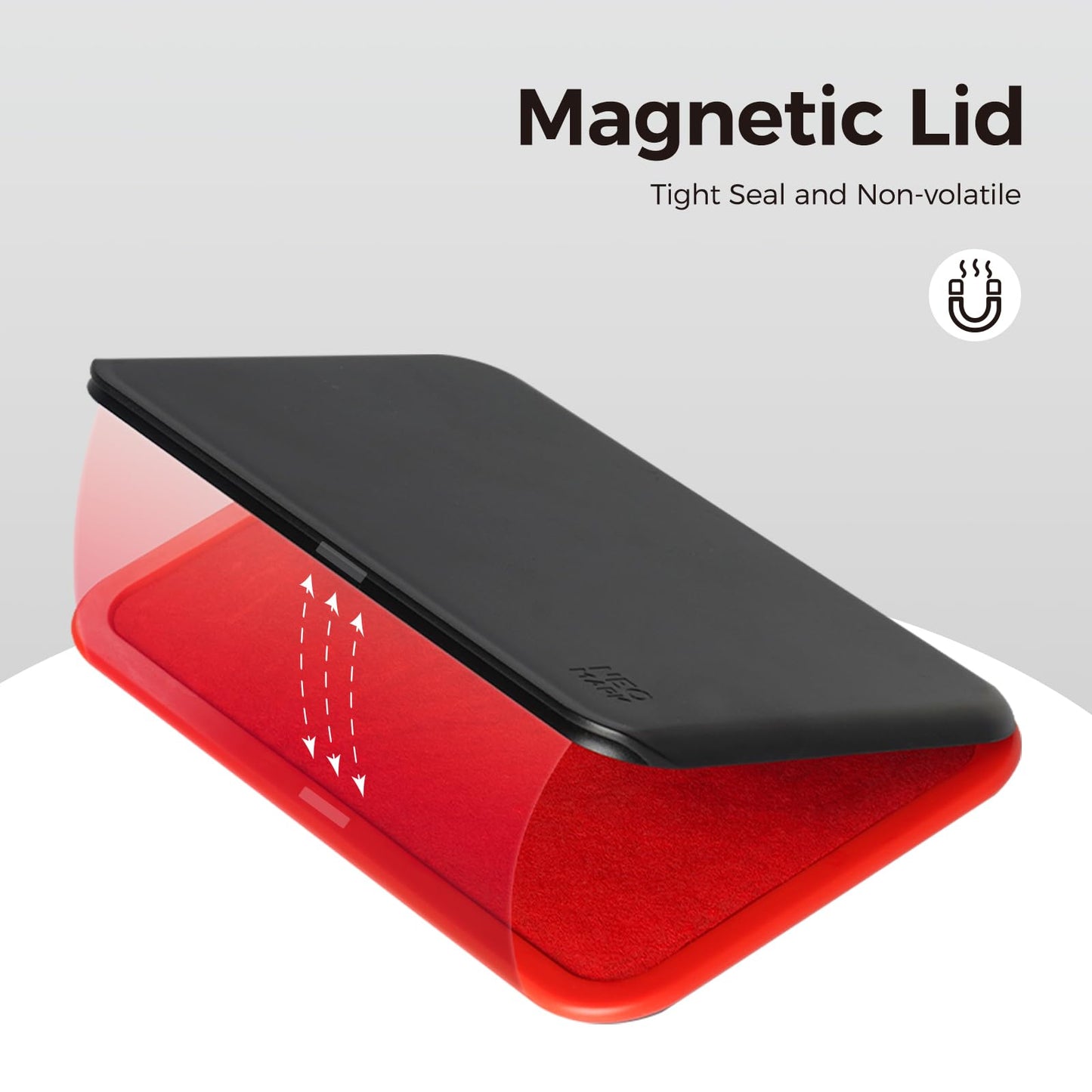 NEO MARK Large Stamp Pad Kit (1oz Ink Included) - 3.50"x 6.25", Magnetic Lid, Premium Quality Felt Stamp Pad (Red)