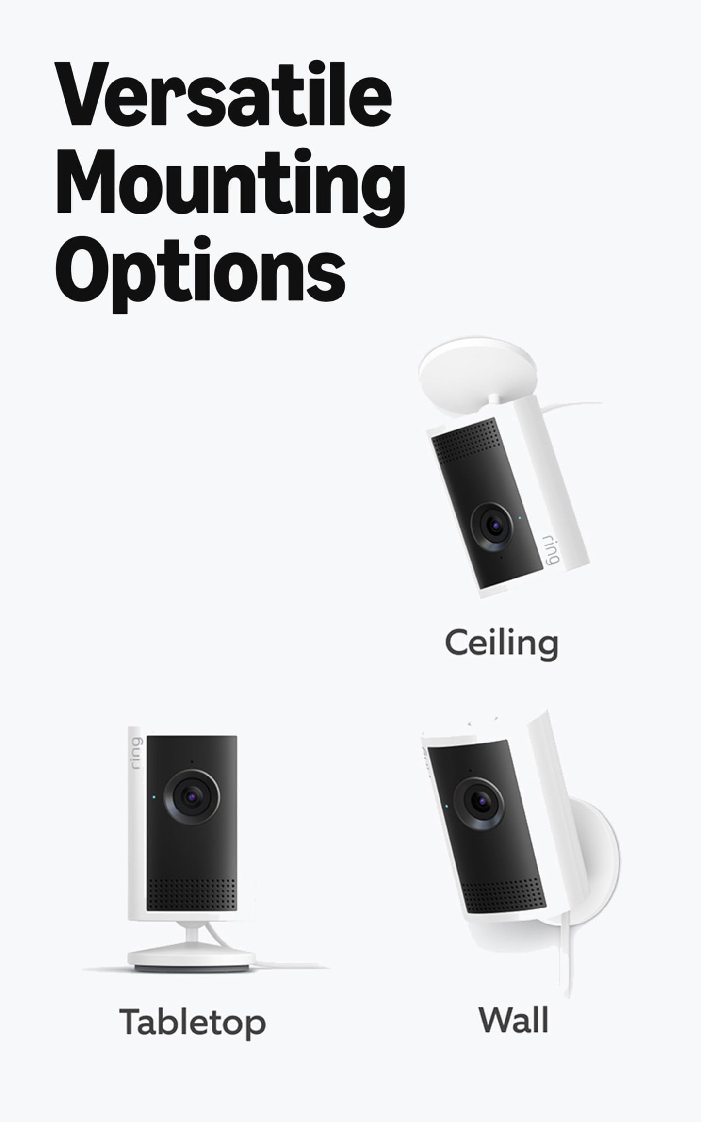 Ring Indoor Cam Plus (newest model), Home or business security, Retinal 2K for crisp, true-to-life video quality, 4x Enhanced Zoom, Low-Light Sight, White
