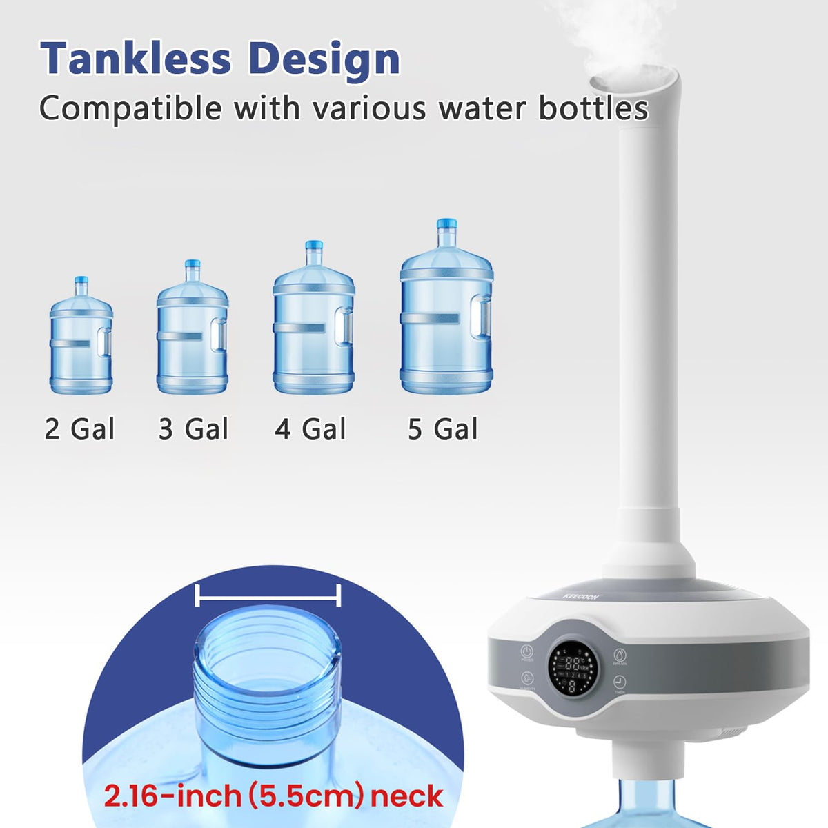 AILINKE Humidifier Large Room 1000 sq.ft. Whole house & Commercial Humidifier 800ml/h Mist Output, Tankless Ultrasonic Cool Mist Industrial Humidifiers for Home, Office, Plants, Greenhouse, Warehouse
