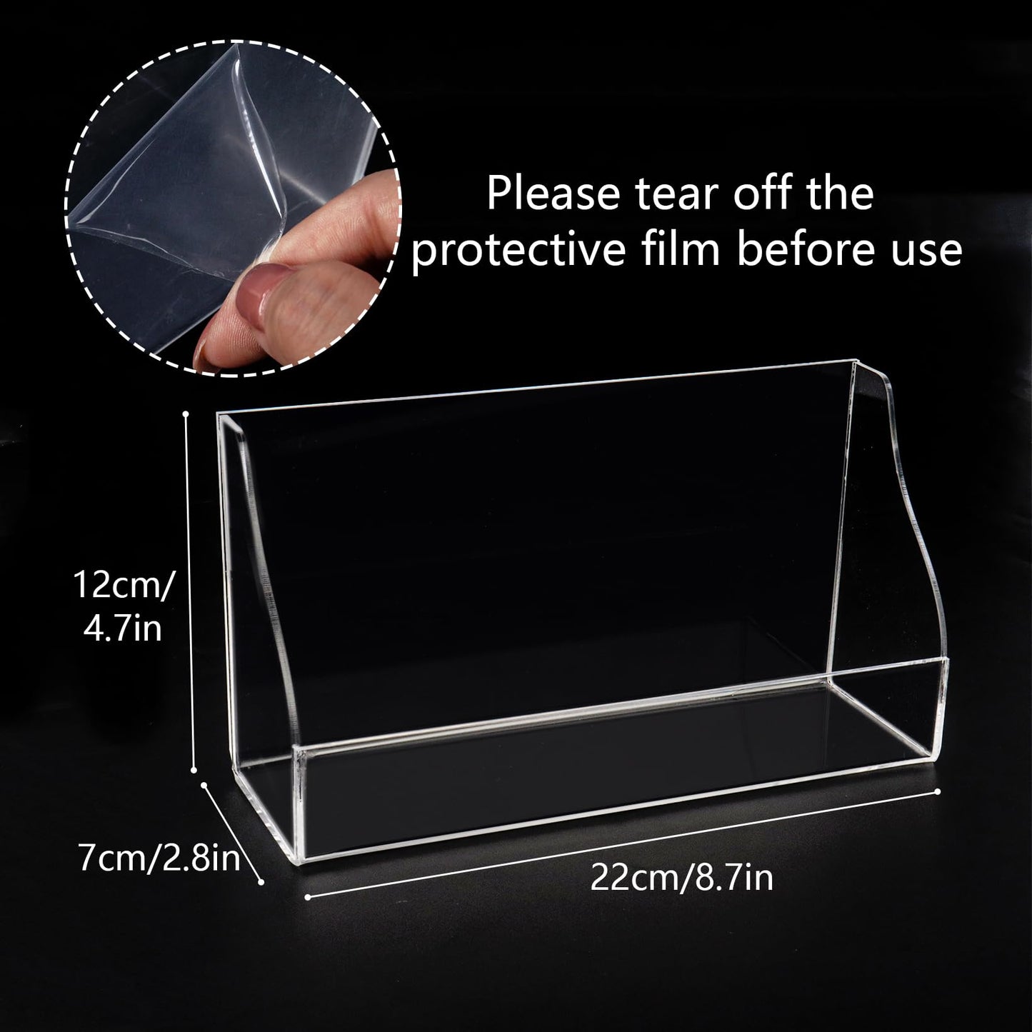 Goklmn 2 Pack Index Card Display Stand 5x8 Inch Acrylic Cards Holder for Desk Clear Postcard Stand Note Card Holder Index Cards Organizer Case Business Card Stand for Office Business