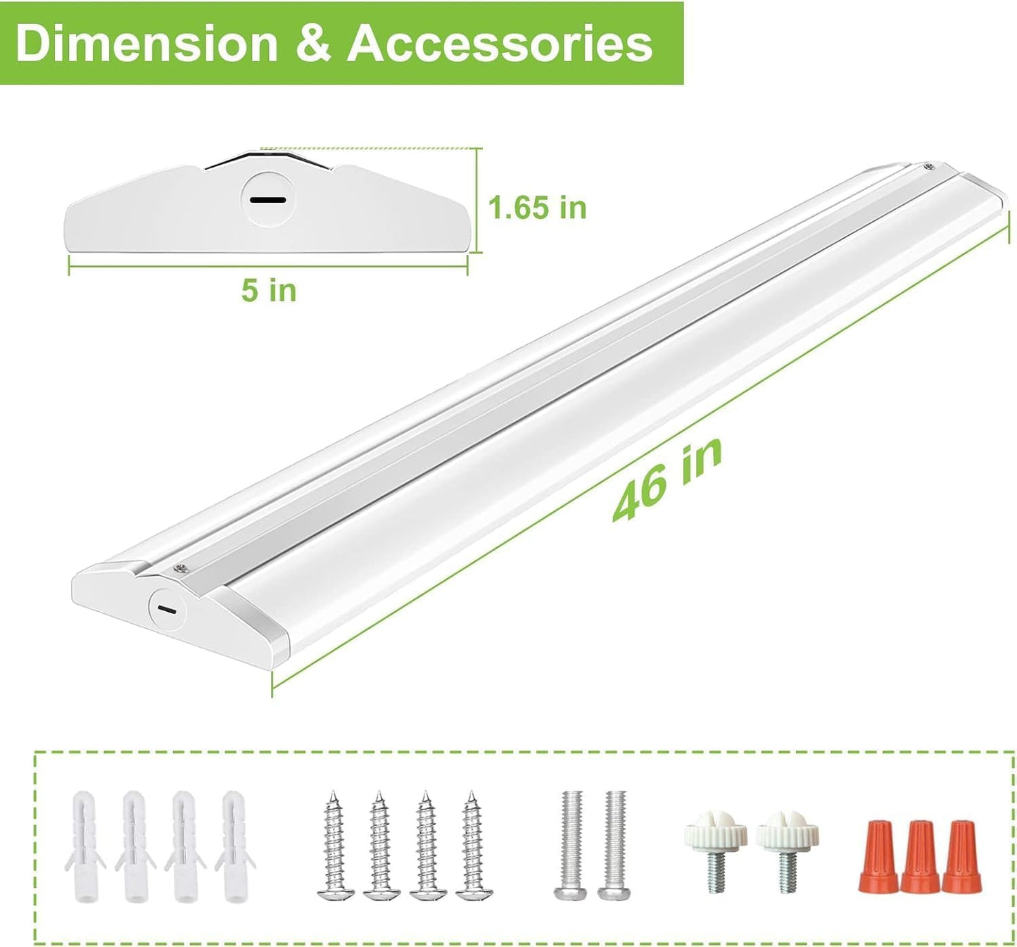 hykolity 4FT LED Wraparound Light with 3 Wattages/3 Lumens/3 CCT Selectable, 55W/65W/75W, 5500lm/6500lm/7500lm, 3000K/4000K/5000K Flush Mount Ceiling Light for Office Kitchen, ETL, 4 Pack