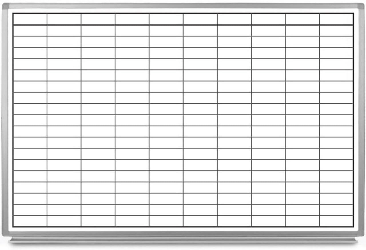 Creative Safety Supply Magnetic Grid Dry Erase Whiteboard – Wall Mounted with Aluminum Frame & Marker Tray – Easy Erase Planning Board for Office, Warehouse & Project Management 36" x 24"