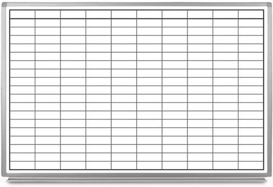 Creative Safety Supply Magnetic Grid Dry Erase Whiteboard – Wall Mounted with Aluminum Frame & Marker Tray – Easy Erase Planning Board for Office, Warehouse & Project Management 36" x 24"