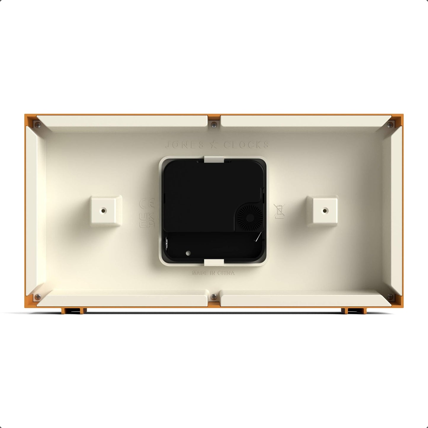 JONES CLOCKS® Odeon Desk Clock | Modern Rectangular Design | Mustard Yellow | Stylish Retro Look for Shelf, Table, Mantel or Bedside