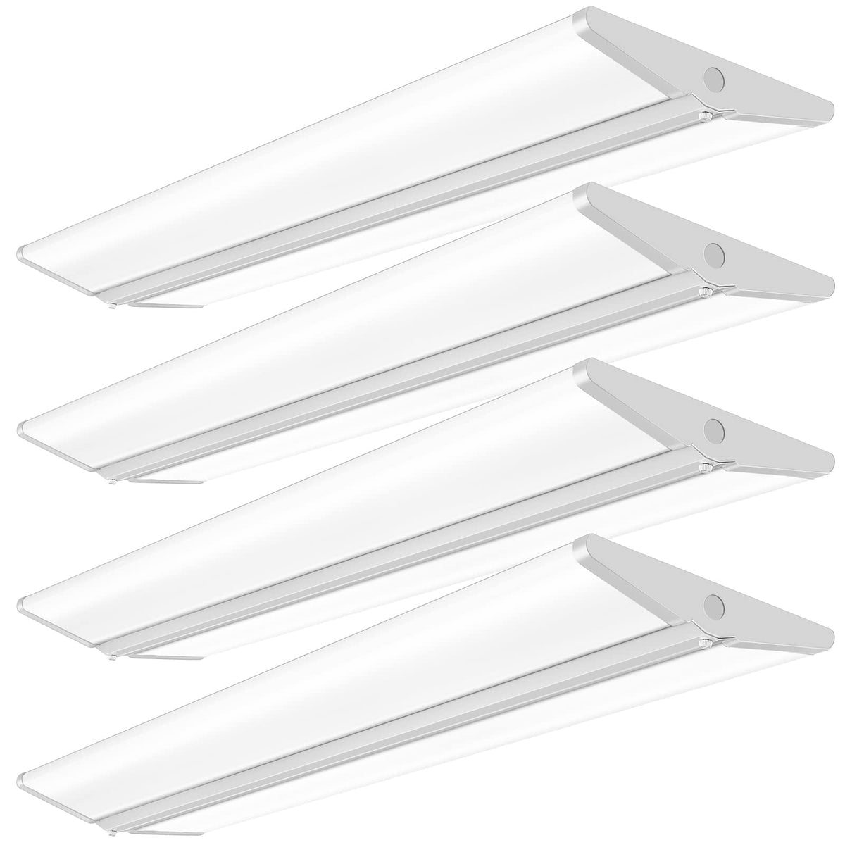AntLux 72W 4FT LED Wraparound Office Light, Ultra Slim LED Garage Shop Lights Flush Mount, 8000 Lumens, 4000K, No Glare, 4 Foot Wrap Puff Ceiling Lighting Fixture, Fluorescent Tube Replacement, 4 Pack