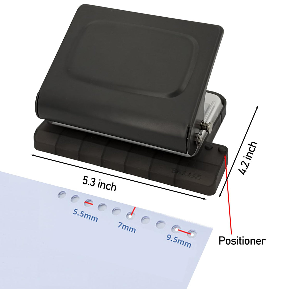 Aucscott 10 Hole Punch Binding Machine Kit for Planner (Black) with 10 Multi-Color Spiral Coils, Adjustable A4 A5 B5 Paper Puncher, DIY Notebook Scrapbook Maker for Home Office School Organization