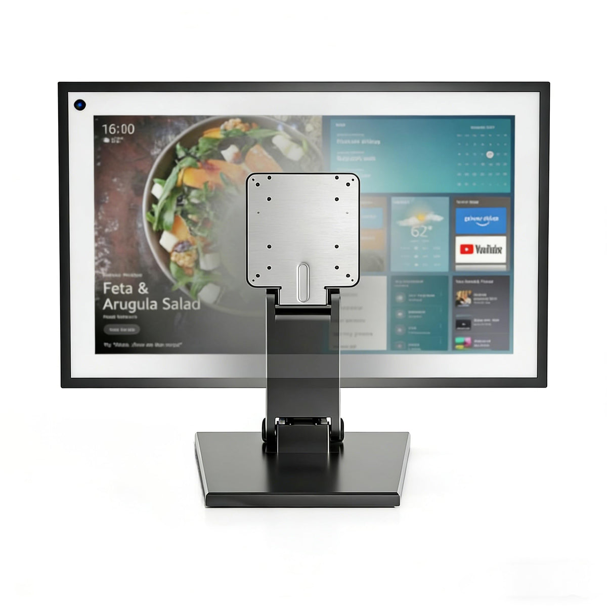 Jakeko Lay Flat Low Profile Monitor Stand - for 14-24" Screens Ergonomic Adjustable Desktop Mount with 100x100mm Compatibility - Steel