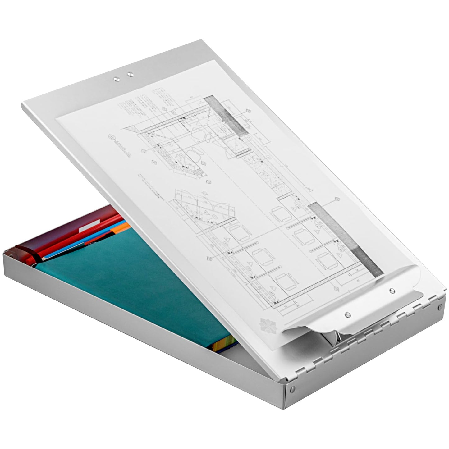 ZCZN Aluminum Clipboard with Storage, 6 Pack Recycled Metal Clipboard Box, Form Holder, Suitable for School, Office, Jobsite or Medical Staff, 9.25 x 13.78 Inches, Silver