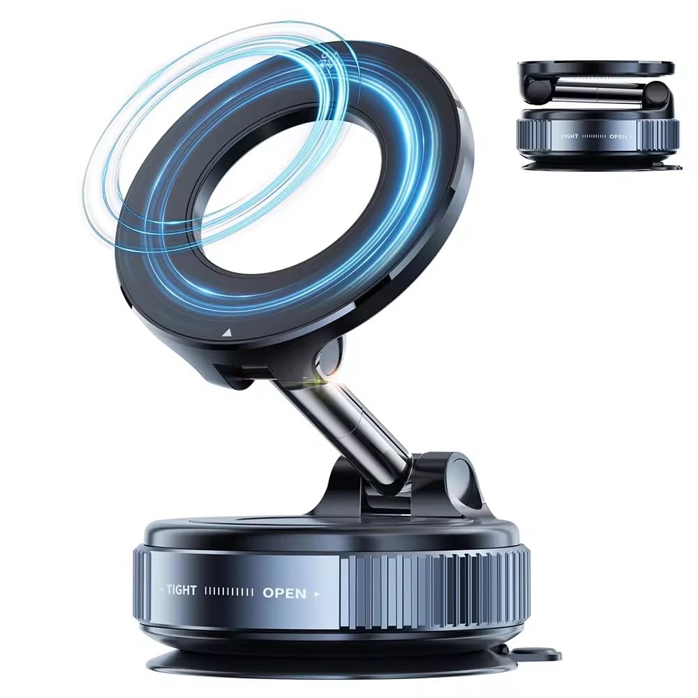Upgrade Vacuum Magnetic Phone Holder for Your car,106 LBS Extra Strong Suction Cup N52 3800 Gauss Magnet Phone Mount for Cell Phone Holders for Your Car - Gym - Mirror for iPhone