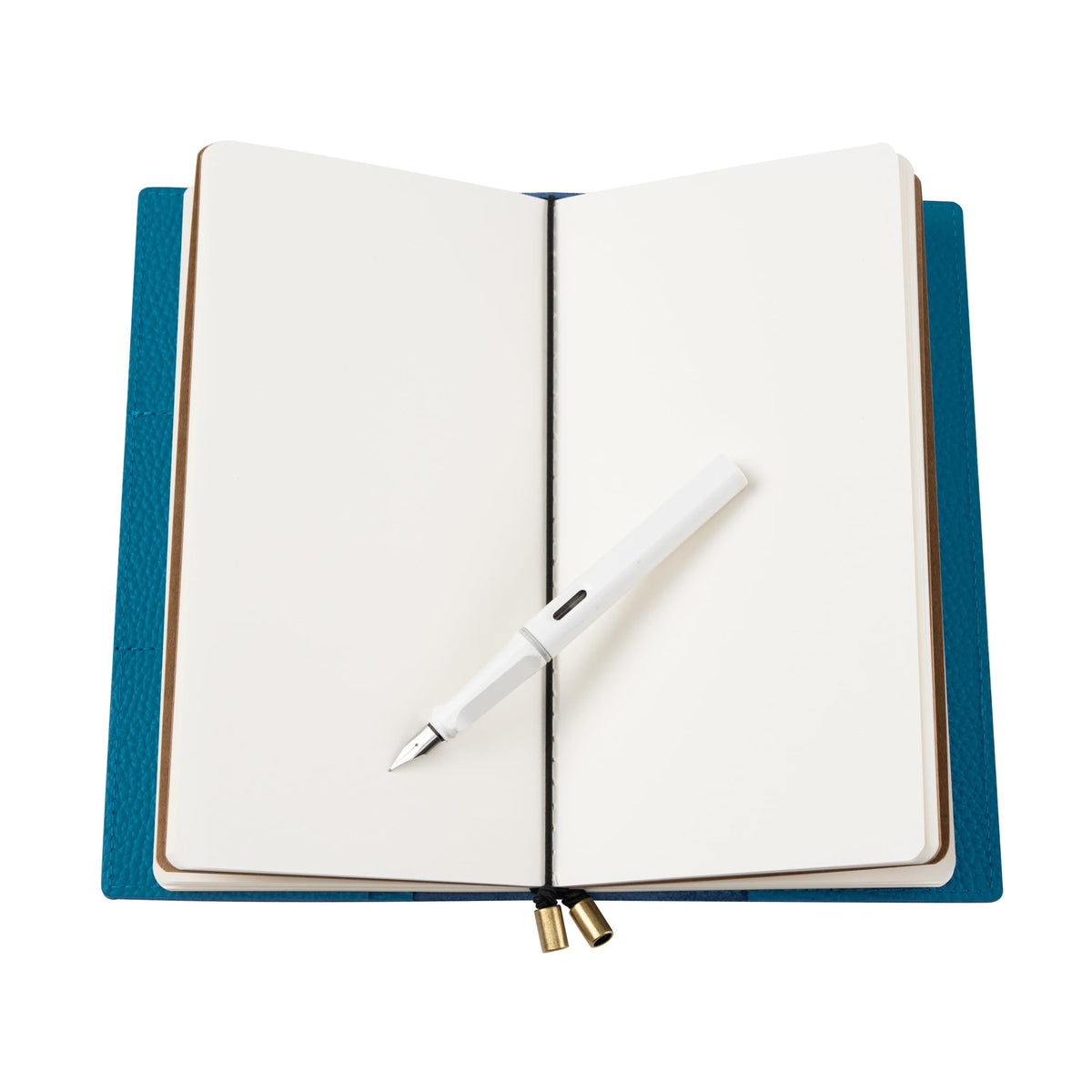 WANDERINGS Regular Size Travelers Notebook with Pockets - 4.5"x8.5" / 11.5cm x 22cm - Refillable Travelers Journal - A Beautifully Handcrafted Leather Journal in Artichoke, 100 GSM Blank Inserts