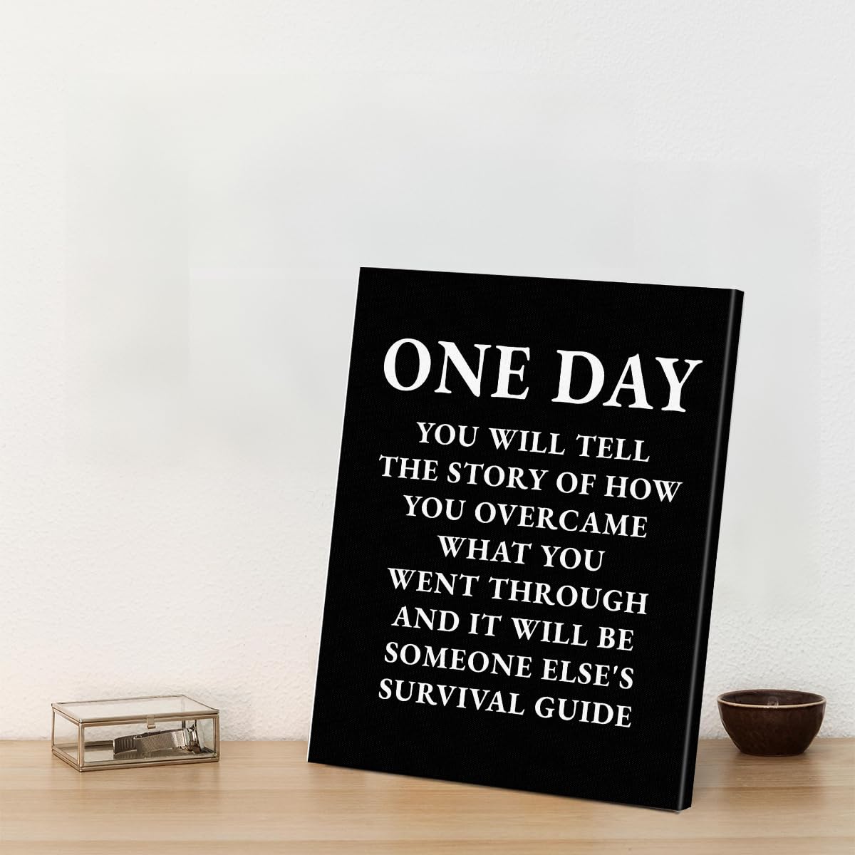 Inspirational Quotes Wall Art Decor, Black Office Decor for Men, Motivational Success Canvas Painting Positive Affirmations Posters Artwork for Home Office (8 X 10 Inches, Framed)