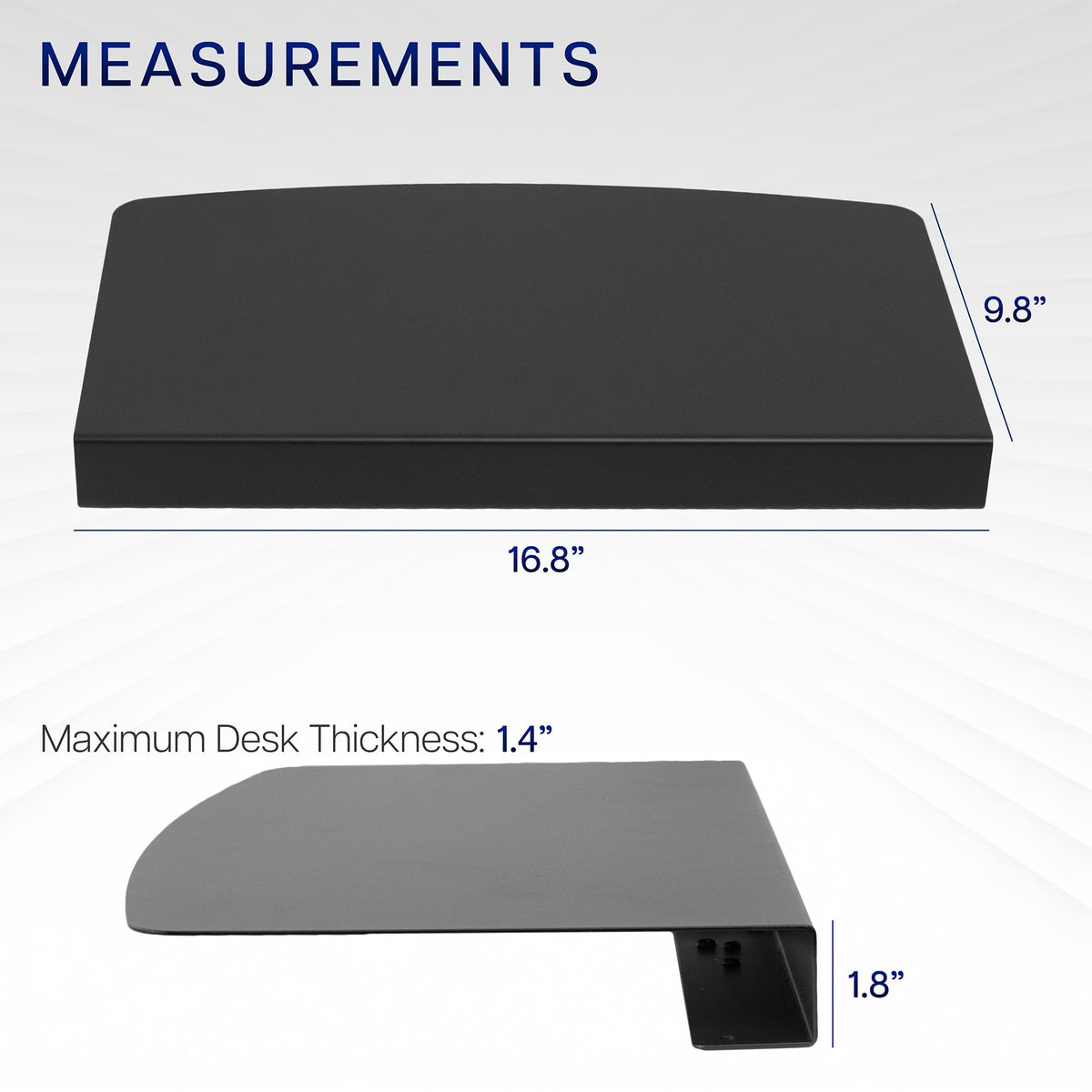 VIVO 17 inch Corner Desk Connector Platform for Mounting Under-Desk Keyboard Trays on L-Shaped Workstations, Black, DESK-AC07S