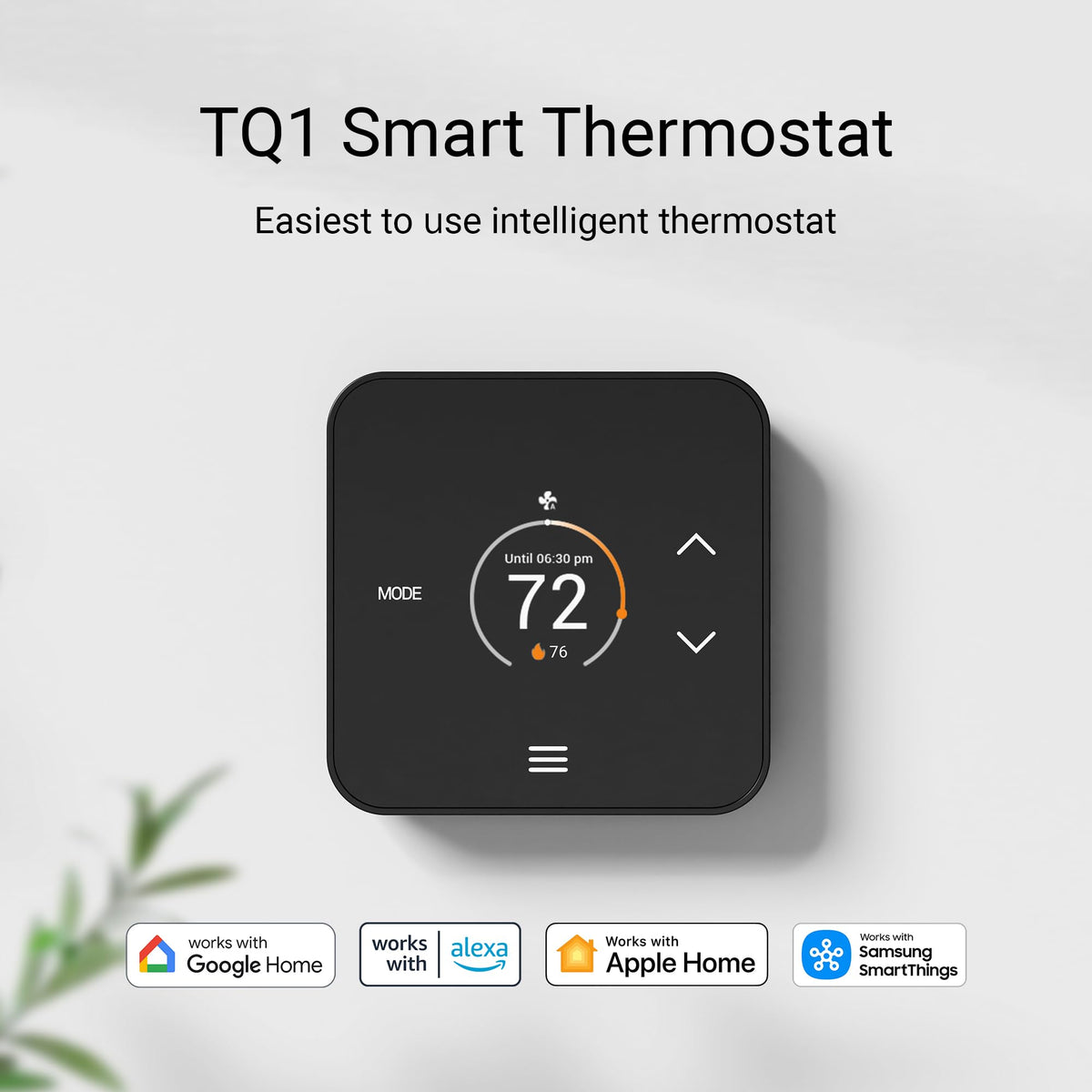 Lux TQ1 Smart Thermostat for Home, Programmable WiFi with Matter Protocol for Temperature Control, C-Wire or Power Bridge Required - Works with Apple Home and Google Home - termostato inteligente wifi