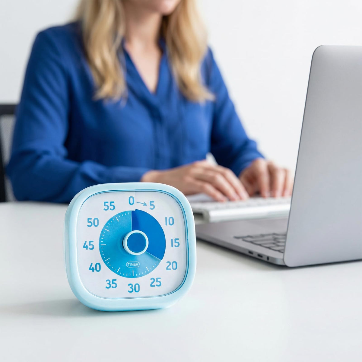 60 Minute Visual Timer for Kids, Countdown Clock with Silent or Ticking Sound, Easy Twist Dial for Classroom, Teachers, Students, Homework, Reading, ADHD Focus