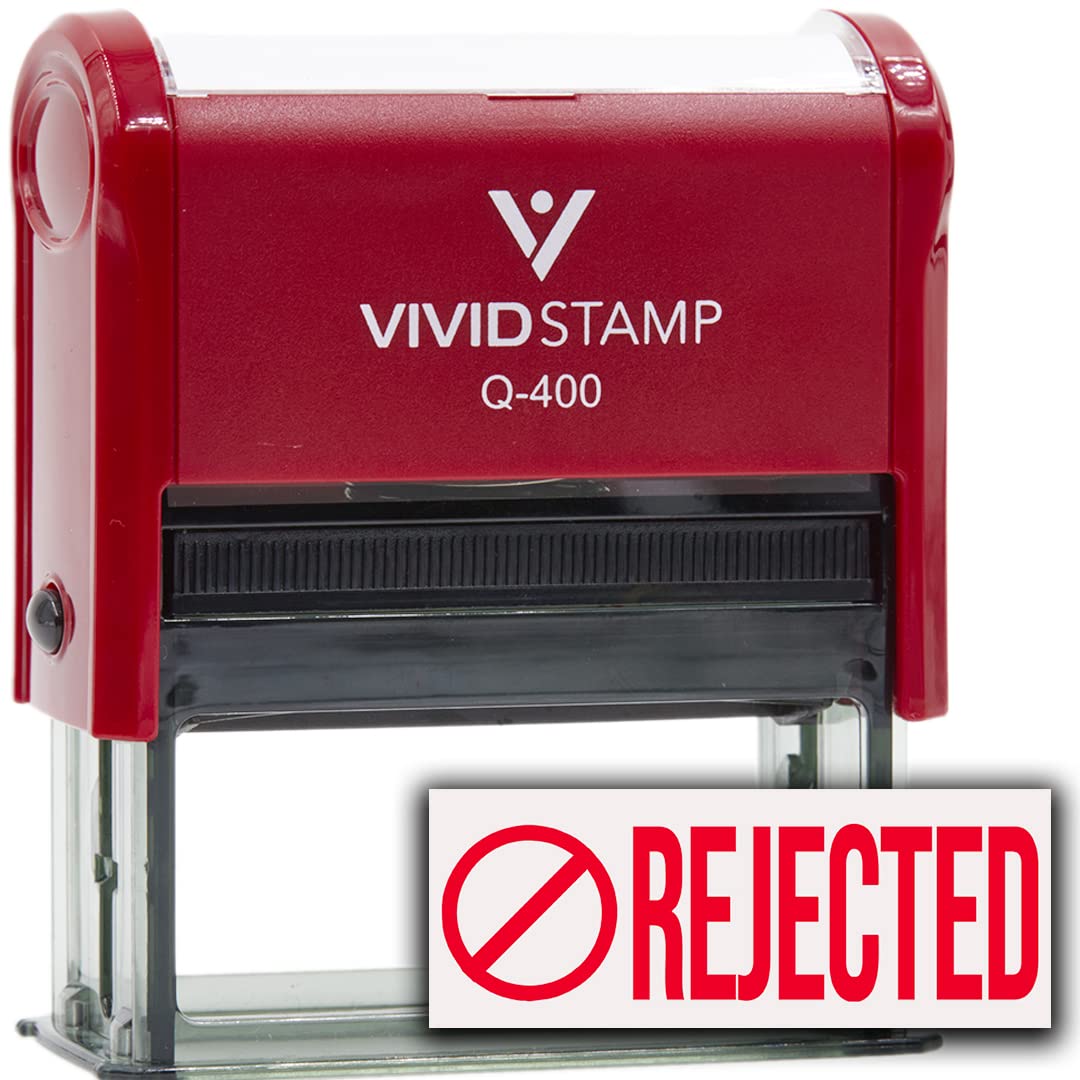 Rubber Stamp Rejected (Stop Vector) Self-Inking Office (Red Ink) - Q-400
