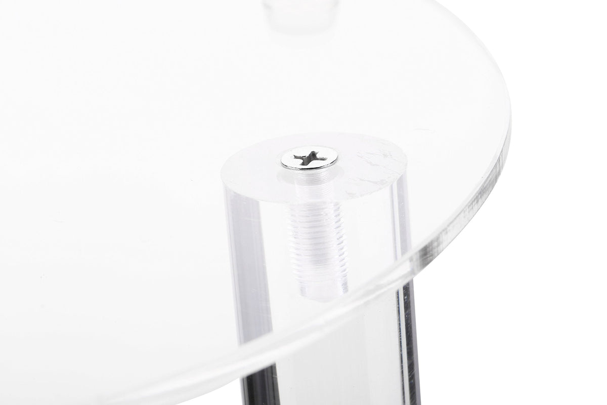Jusalpha 3 Tier Large Acrylic Glass Round Wedding Cake Stand, Food Display Stand, Cupcake Stand, Dessert Display Platter WCS02 (3 tier with base tier)
