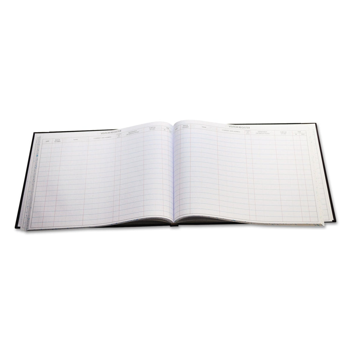 Wilson Jones S491 Detailed Visitor Register Book, Black Cover, 208 Ruled Pages, 9 1/2 x 12 1/4