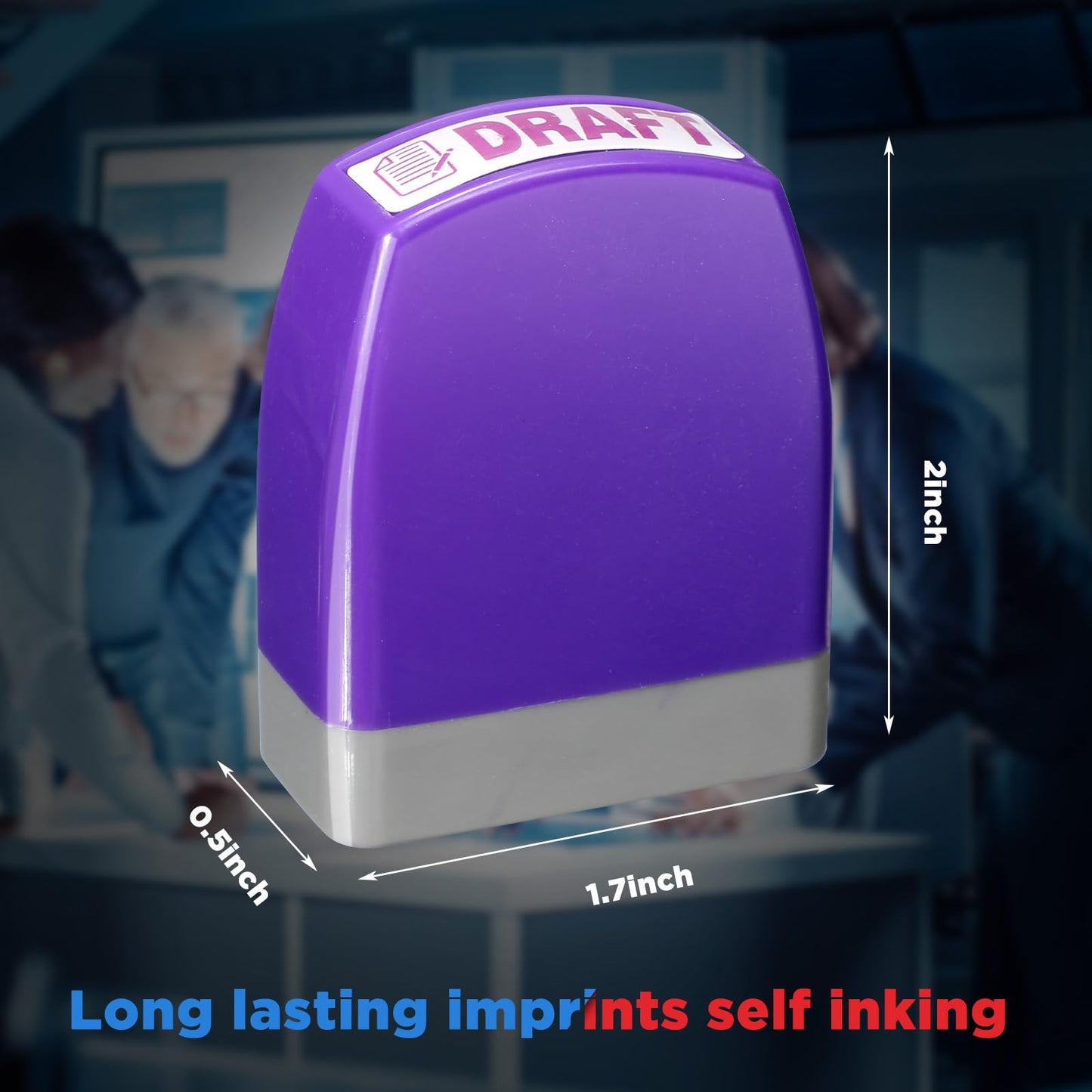 Yeaqee 16 Pcs Self Inking Rubber Stamp Set for Office Approved Paid Copy Faxed Scanned Message Account Business Stamps Paper Work Text Ink Stampers