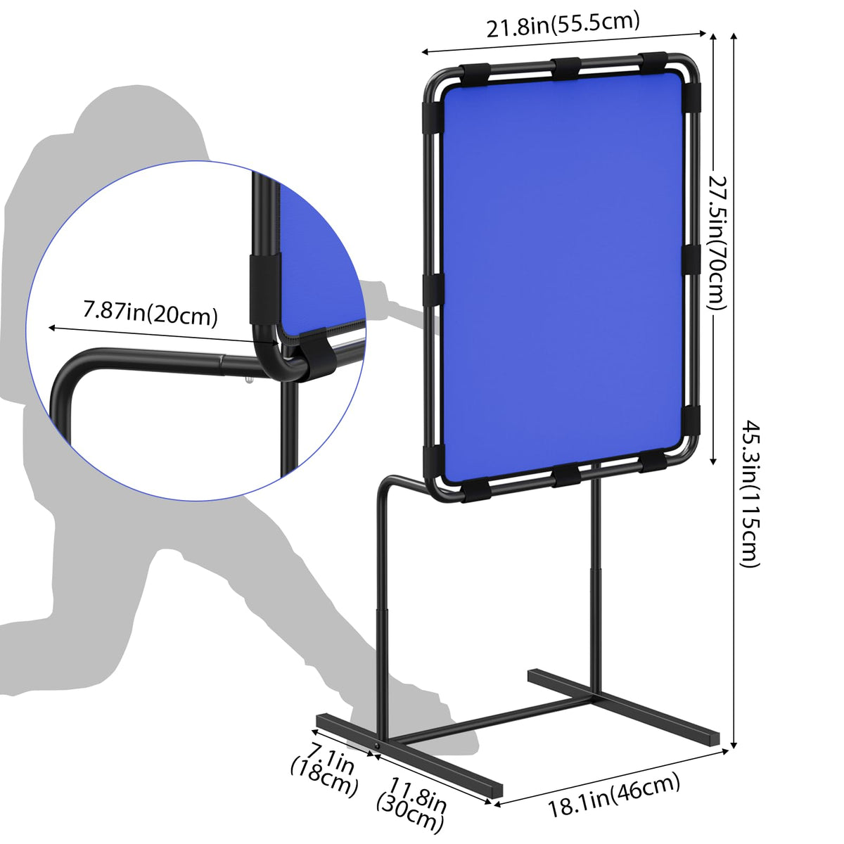 Baseball Strike Zone Target for Plastic Balls Adjustable Height Pitching Target Strike Zone, Blue