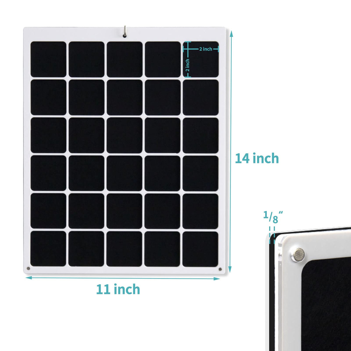 HIIMIEI Acrylic Pin Display Board, 11x14 Enamel Pin Display Frame, Dustproof Shadow Box Pin Holder, Double Sided Jewelry Lapel Pins Collection Case for Wall and Tabletop (30 Grids)