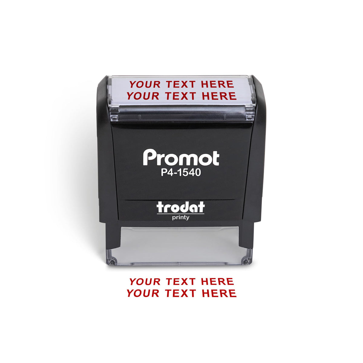 Promot Self Inking 2 Line Custom Stamp - Personalized Name Stamp for Office, Teacher, Address & Business Label Stamp - Choose Font, Ink Color, Pad, for Personal & Professional Use - Small