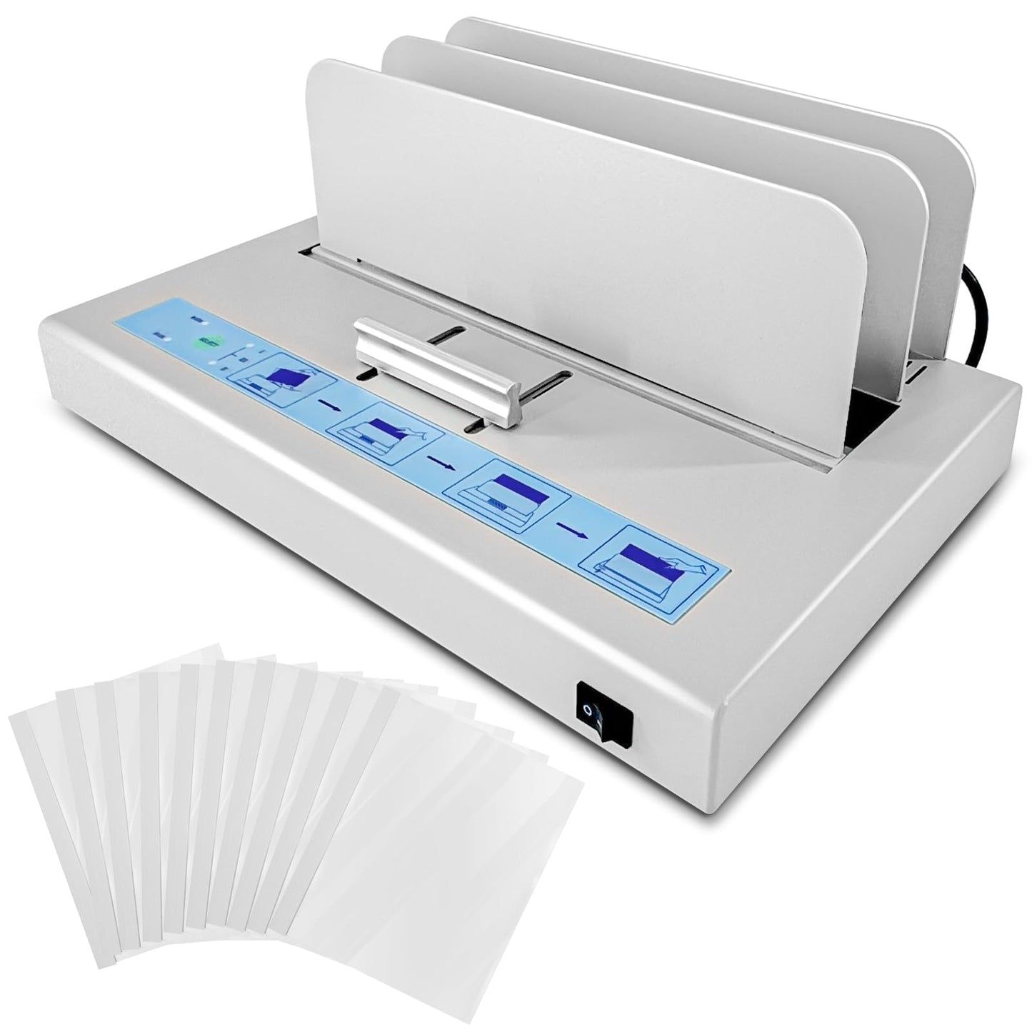 Thermal Binding Machine 500 Sheets Capacity Book Binding Material with 10 Letter Size Envelopes, A3/A4/A5 Document Heat Binder Hot Melt Machine Metal Thermal Binder Contract Document Invoice