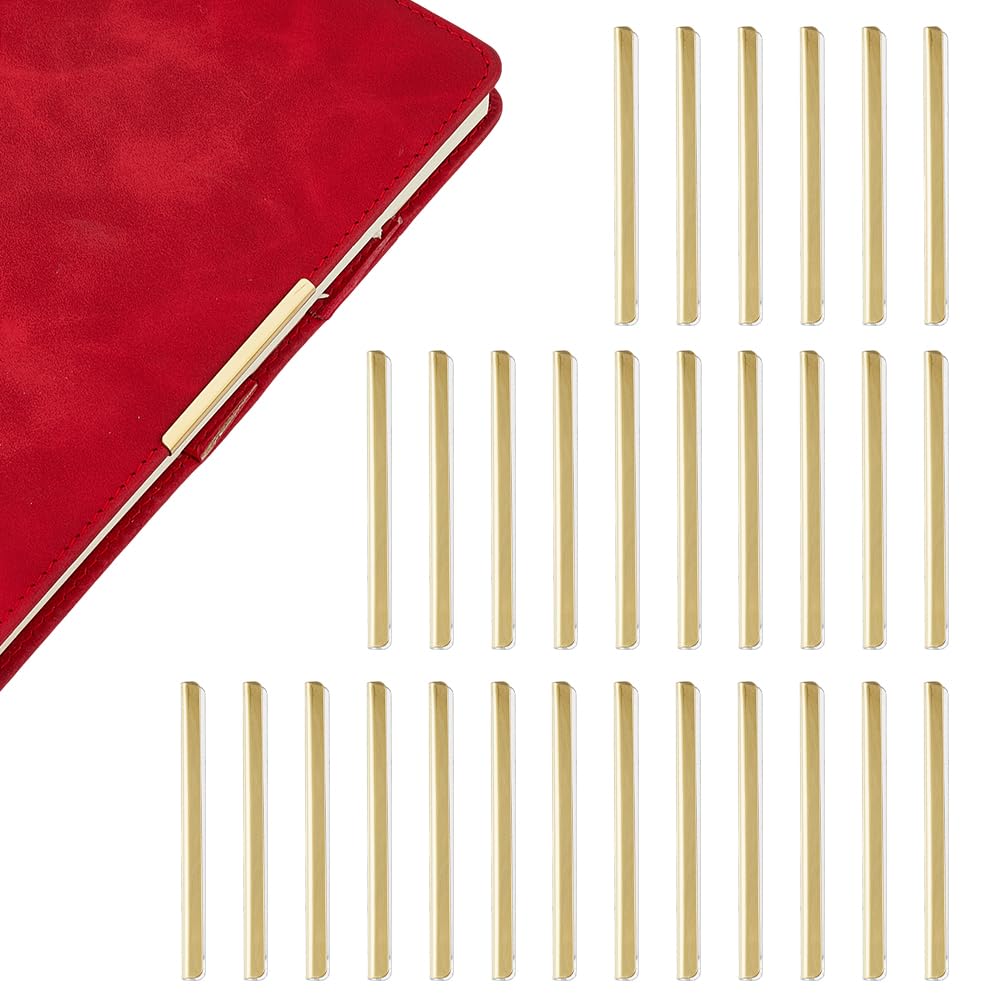 SUPERFINDINGS 30PCS Metal Book Corner Protector 430 Stainless Steel Notebook Edge Cover Scrapbooking Corner Protectors 50x5x4mm Golden Guard Edge Cover for Notebook Album Photo Frame, Slot: 4mm