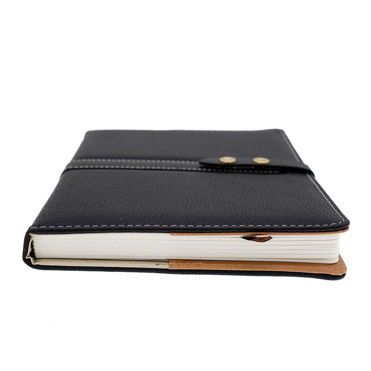 BenOpinion Hardcover Notebook Set - Thick Classic Ruled Premium Paper Notebook with Pen Loop and Pen, A5 192 Pages, Soft Faux Leather Hardcover Cover with Buckle(Black)