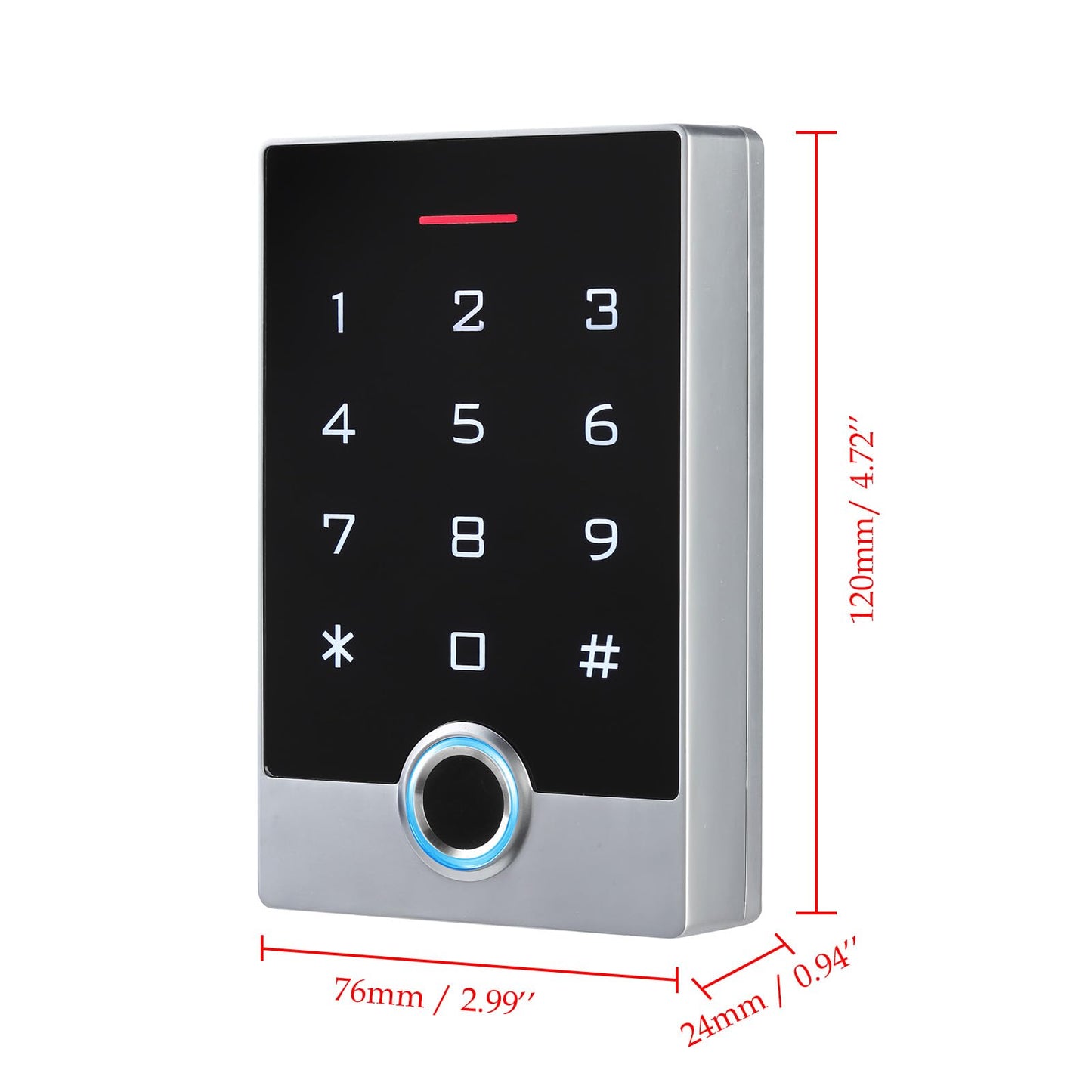 Fingerprint Door Access Control System Kit with 1200lbs Magnetic Lock, Metal Keypad Reader, ID Card & Password Entry, Access Power Supply, Exit Button - for Office, Business, Home
