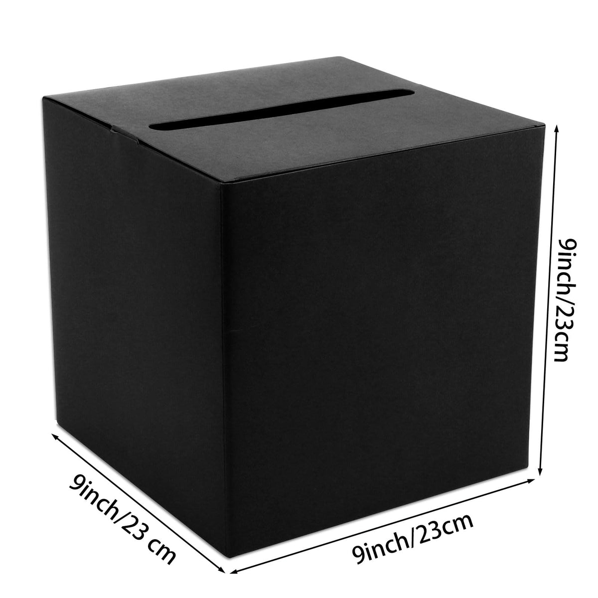Hooqict Black Card Box with Slot 9.1" Wedding Favor Gift Card Boxes for Reception, Parties, Birthday, Wedding Decorations, Retirement, Graduation Money Box Envelope Holder
