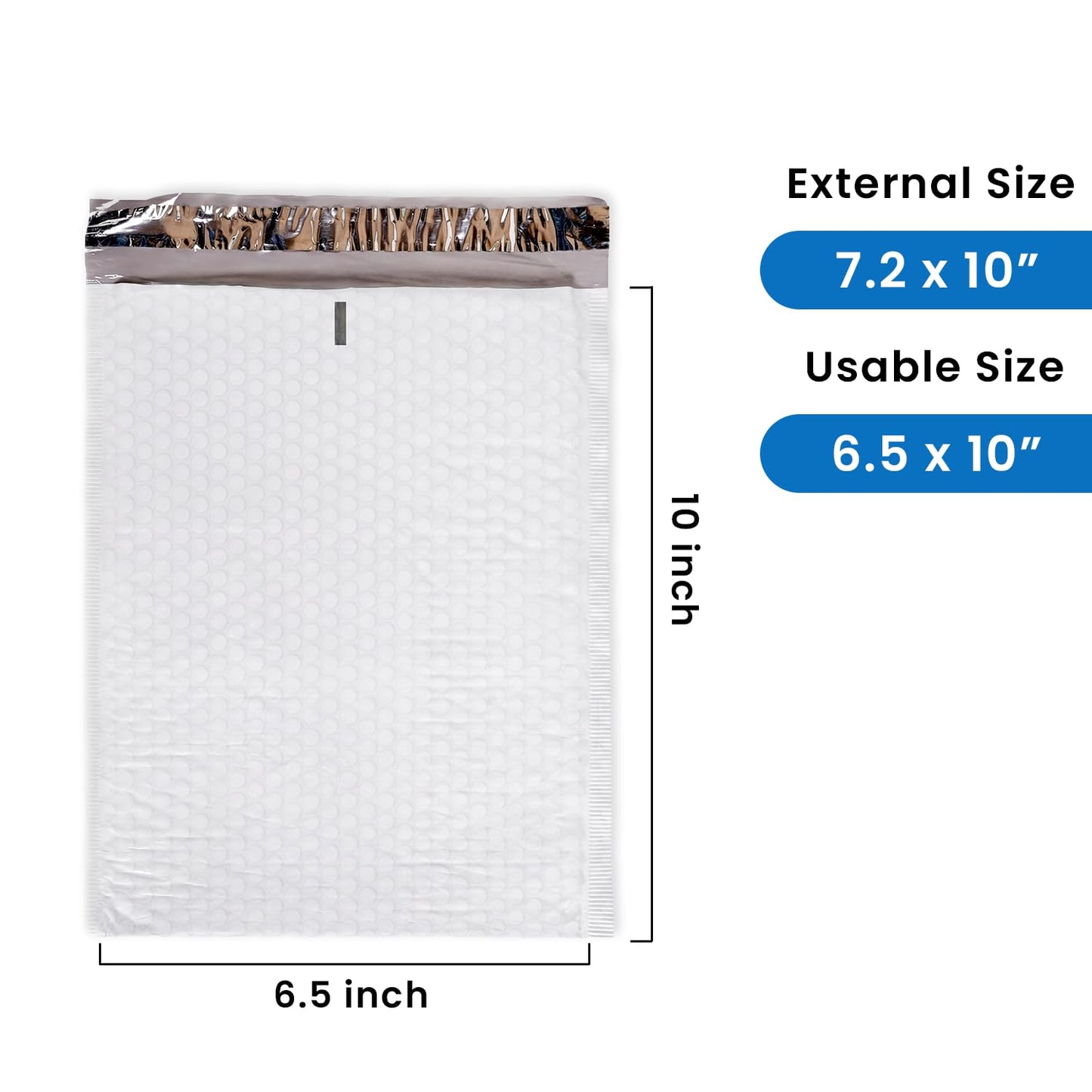 SMART MATTER Poly Bubble Mailer 6.5x10" (Usable Size) | 25 Pcs White Bubble Mailers | Opaque Design, Water Resistant, Self Seal, Durable Bubble Packaging Envelopes for Small Business, Online Sellers