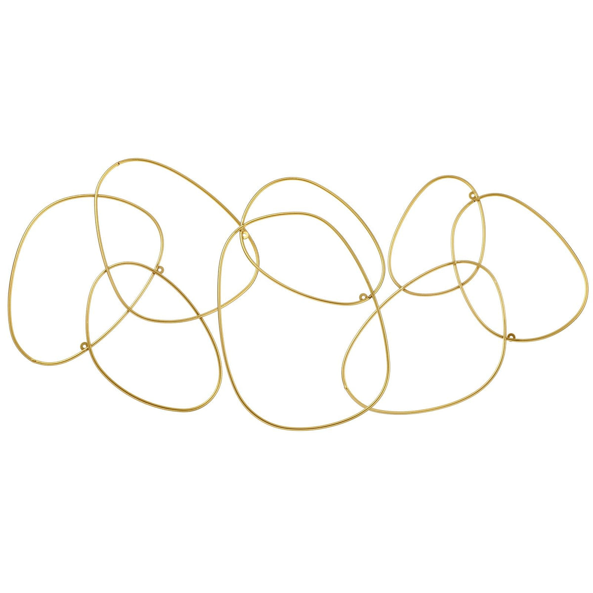 Hicarer 3 Pcs Interlocking Rings Wall Sculpture Gold Metal Home Wall Decor Abstract Aesthetic Gold Decoration for Art Bedroom Living Room Bathroom Home(Circle)