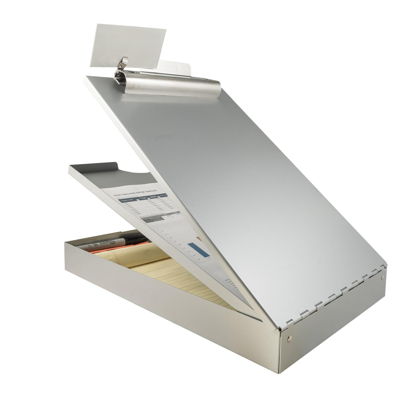 Saunders Cruiser-Mate Heavy Duty Aluminum Dual Storage Clipboard, Letter Size 8.5x11 Metal Form Holder with High Capacity Clip, Rugged Ticket Board for Police Patrol & Contractors, Made in USA