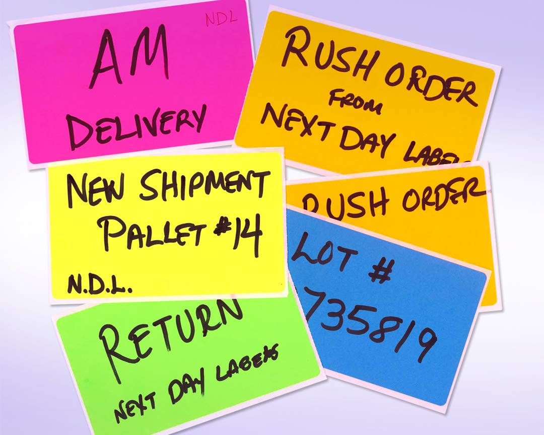 NextDayLabels - 3 X 5 Rectangle Inventory Color Coding Sticker Labels, 500 Per Roll (Fluorescent Yellow)
