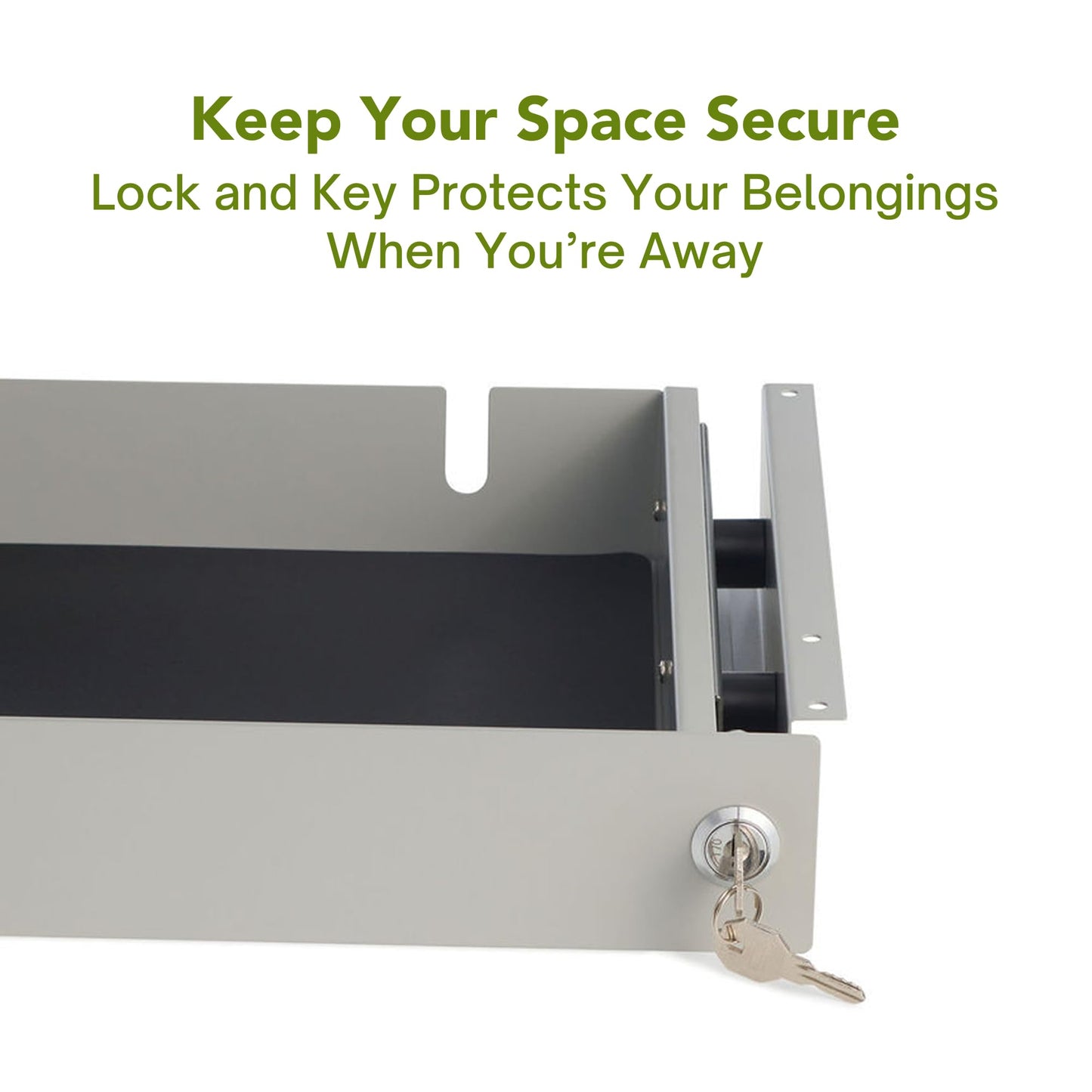 PERFECT POSTURE Under Desk Storage Drawer with Lock — Slim Pen & Pencil Drawer for Regular & Sit-Stand Standing Desks, Gray (33” x 9.4”)