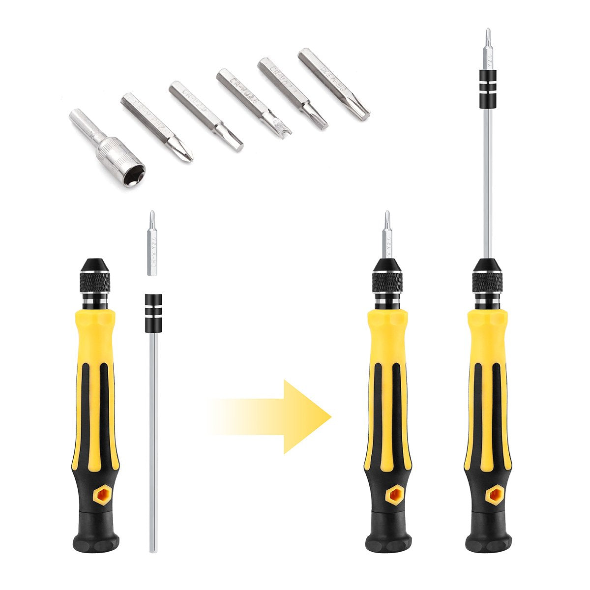 45 in 1 Mini Screwdriver Set, VCOO Torx Bit Tools Set, Small Precision Screwdriver Kit with Tweezers & Extension Shaft for Repair or Maintenance