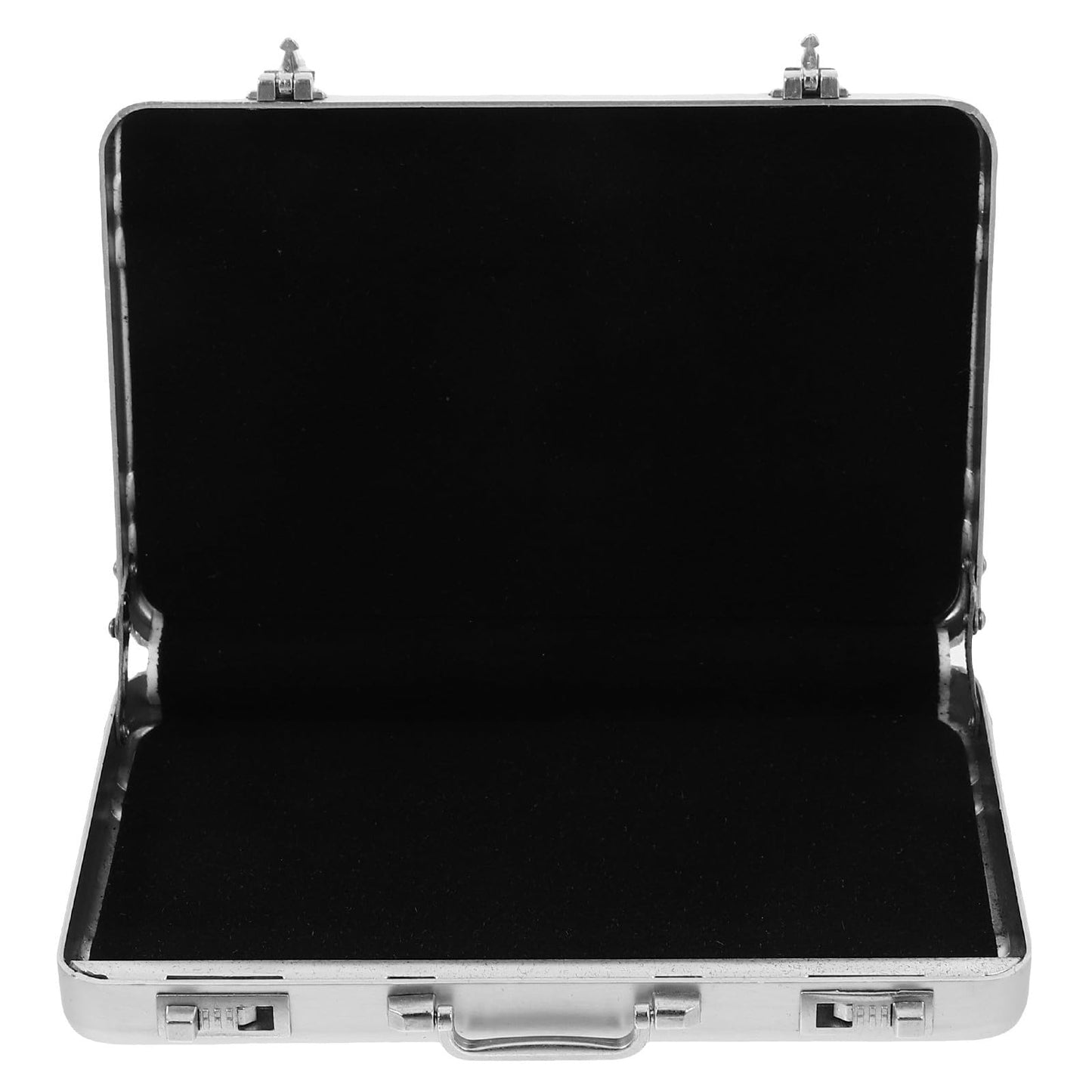 Tofficu Business Card Holder, Aluminum Alloy Name Card Case with Handle, Mini Metal Briefcase Organizer for Business Meetings And Events Storage Men（sliver）
