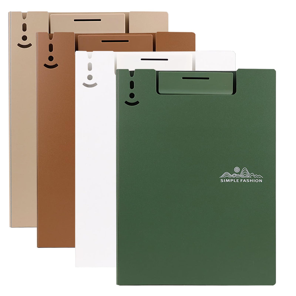Clipboard Folder, 4 Pcs A4 Foldable Clipboard with Metal Clip, 360° Foldable 12.5x9 Inch Plastic Clipboard, Document Holder for Work