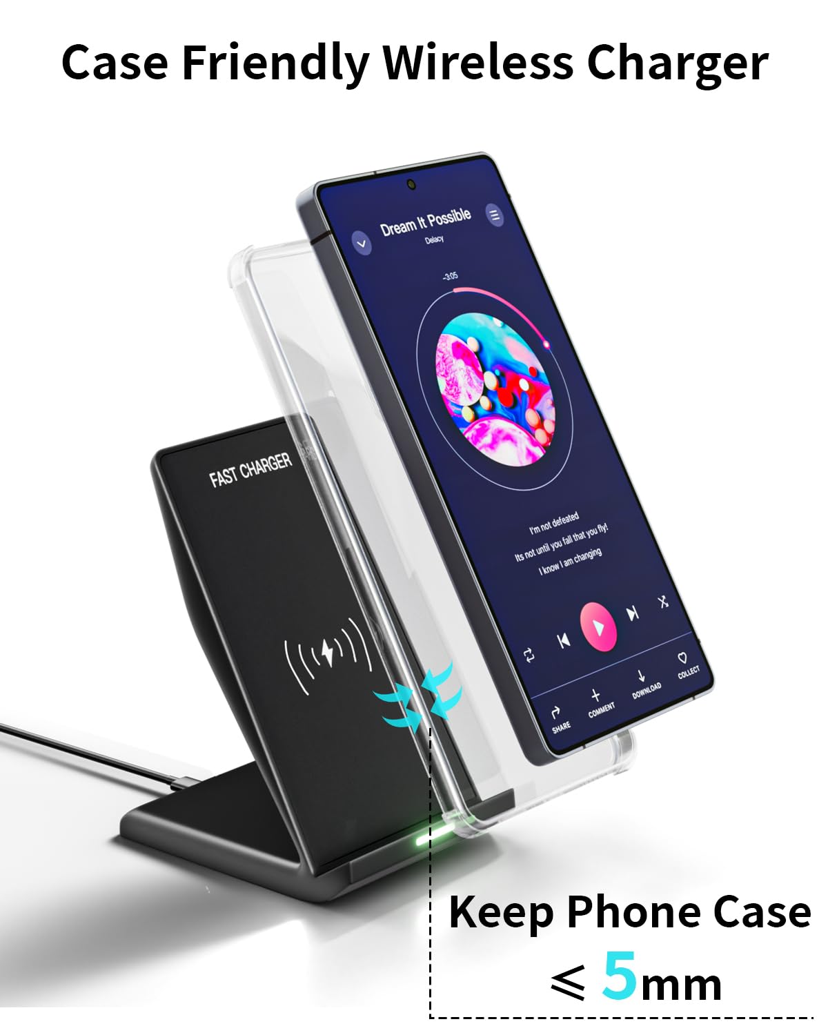 Wireless Charger Stand for Samsung,15W Max Wireless Charging Stand Desk Charging Station Android Desk Charger for Samsung S26/S25 Ultra/S24+/S23/S22/S21 FE,iPhone Air/17e/17 Pro Max/16 Pro/15/14/13/12