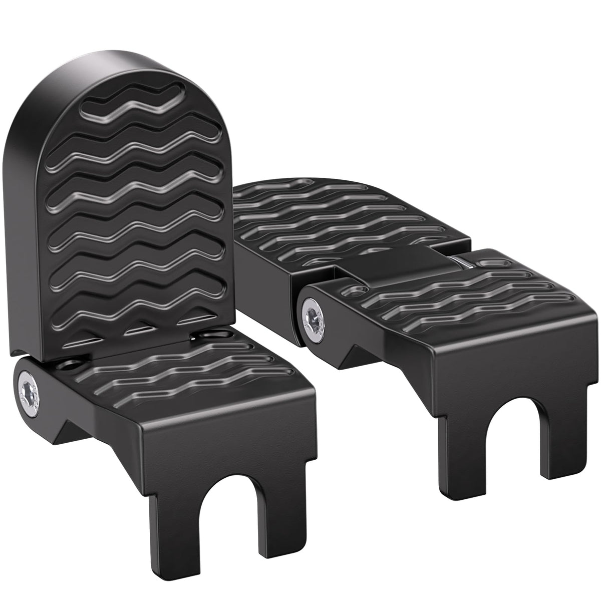 TOBWOLF 2PCS E-Bike U Slot Rear Pedals, 15MM Aluminium Bicycle Foot Peg, Non-Slip Ebike Foot Pegs for Passenger, Folding Rear Bicycle Footrest Pedals for E-Bike, Mountain Bike, Folding Bicycle
