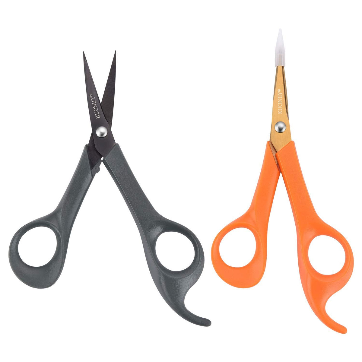 KUONIIY Micro-Tip Scissors, Precision Titanium Blades, 6 Inch Craft Detail Scissors Ideal for Paper, Scrapbooking, Beauty Crafting, Sewing, 4Pack