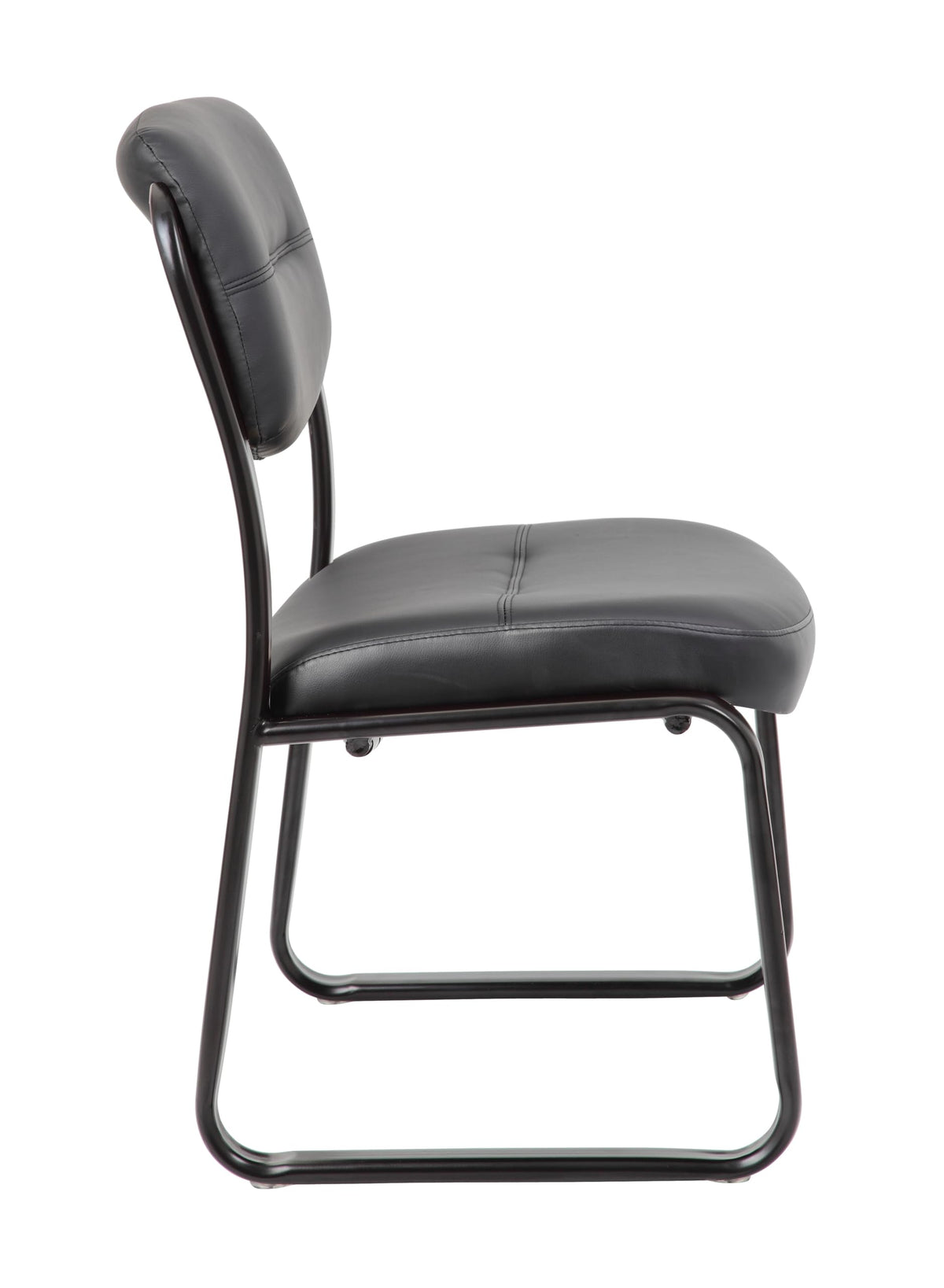 Boss Office Products B9539 Leather Sled Base Side Chair in Black, 250