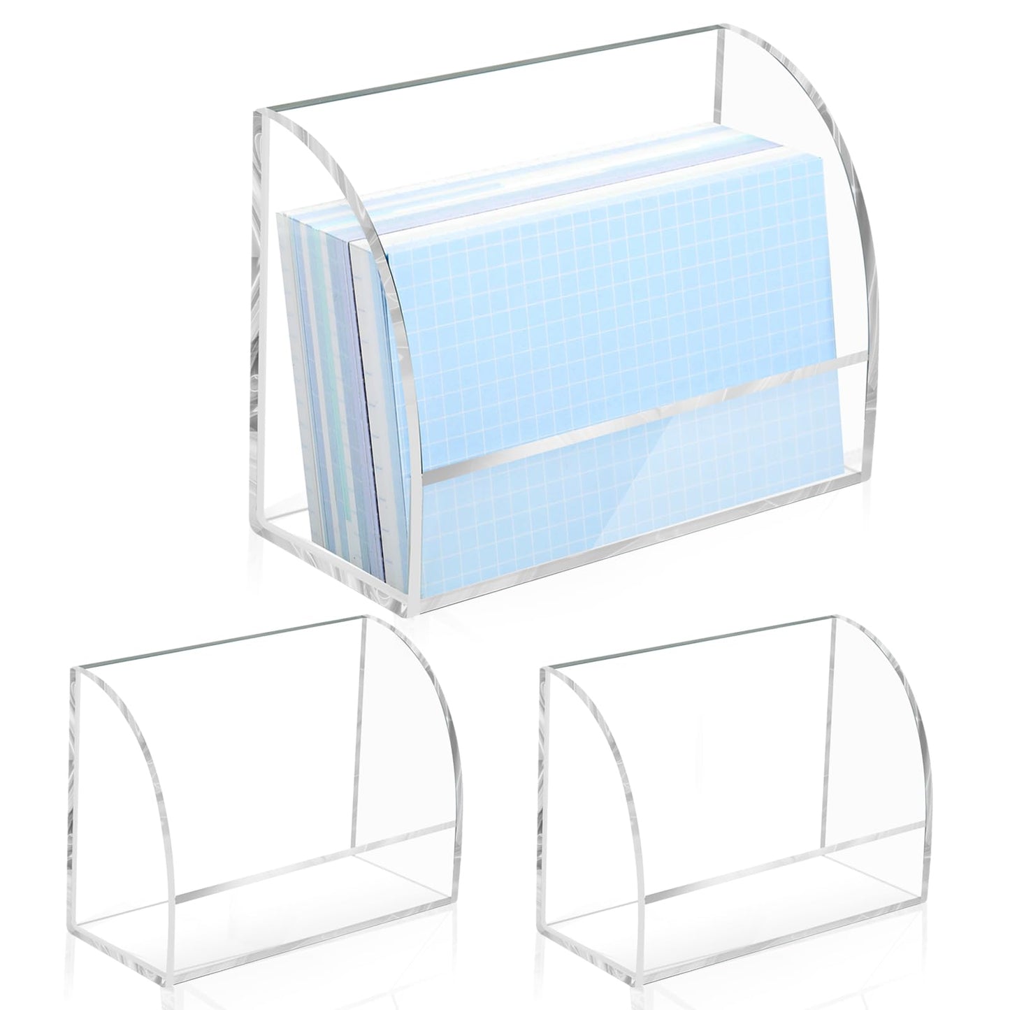 2 Pack Index Card Display Stand 3x5 Acrylic Card Holder for Desk File Note 4x2.4x5.4 Inch Clear Postcard Stand Index Card Rack Acrylic Business Card Stand for Office Business Classroom (No Card)