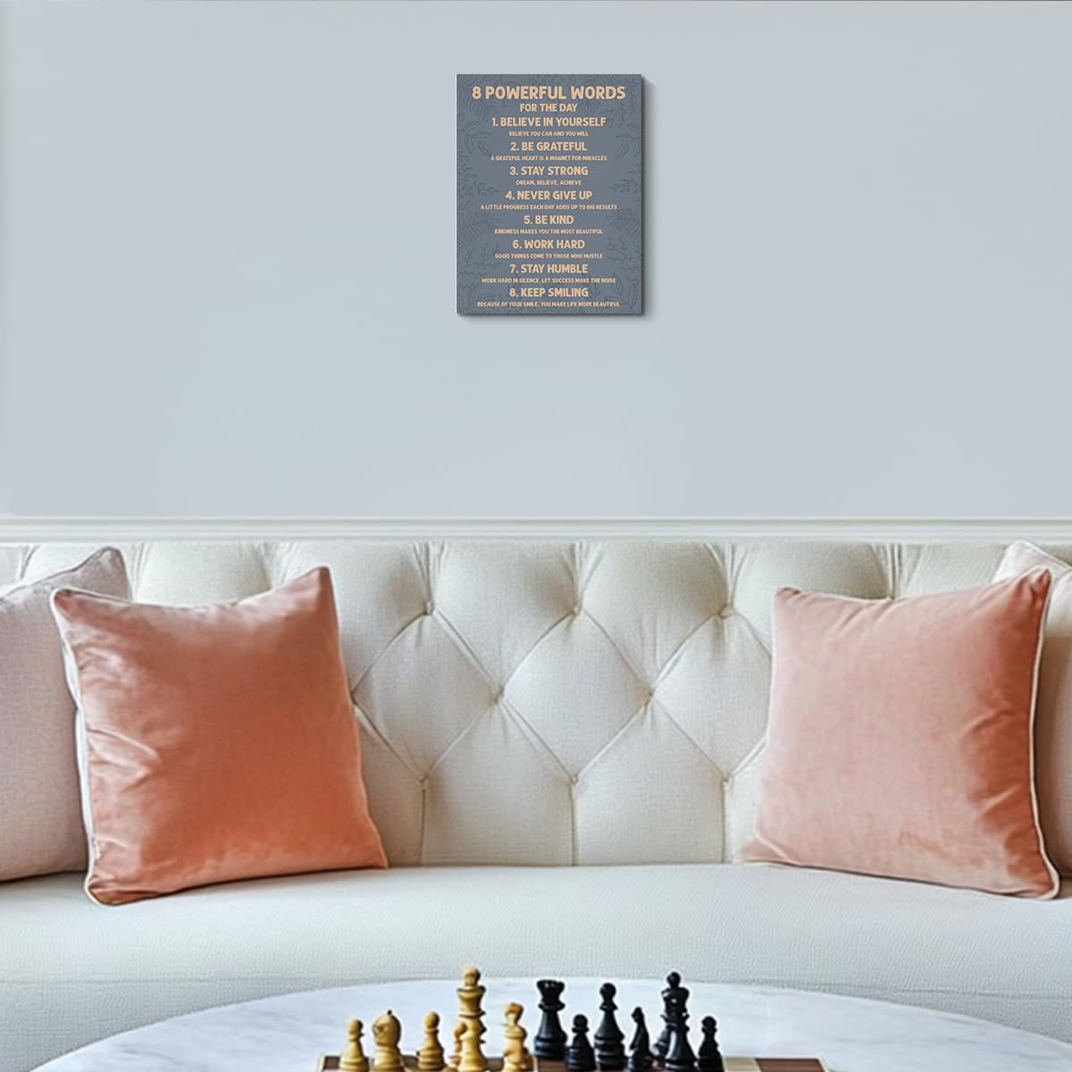 Inspirational Motivational Posters 8 Powerful Words Motivational Quotes Poster Print Phrase Wall Art Positive Quotes, Positive Affirmations Wall Art Decor for Bedroom Office Classroom Study Gym Room